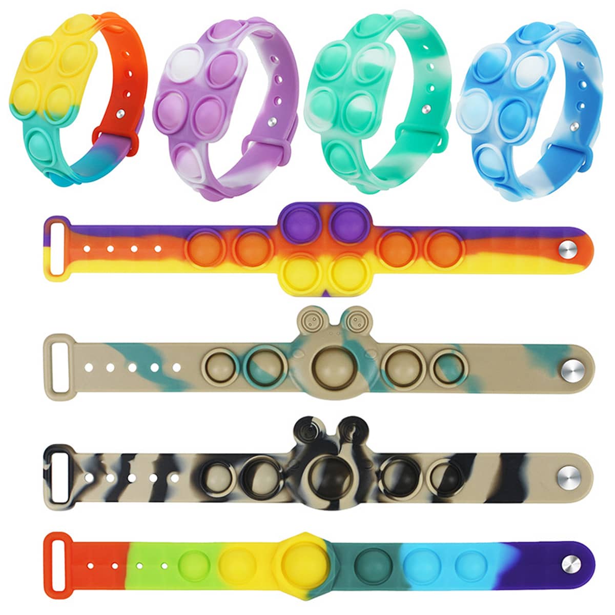 

1pc Random Color Wristband Push Pop Bubble, Multicolor