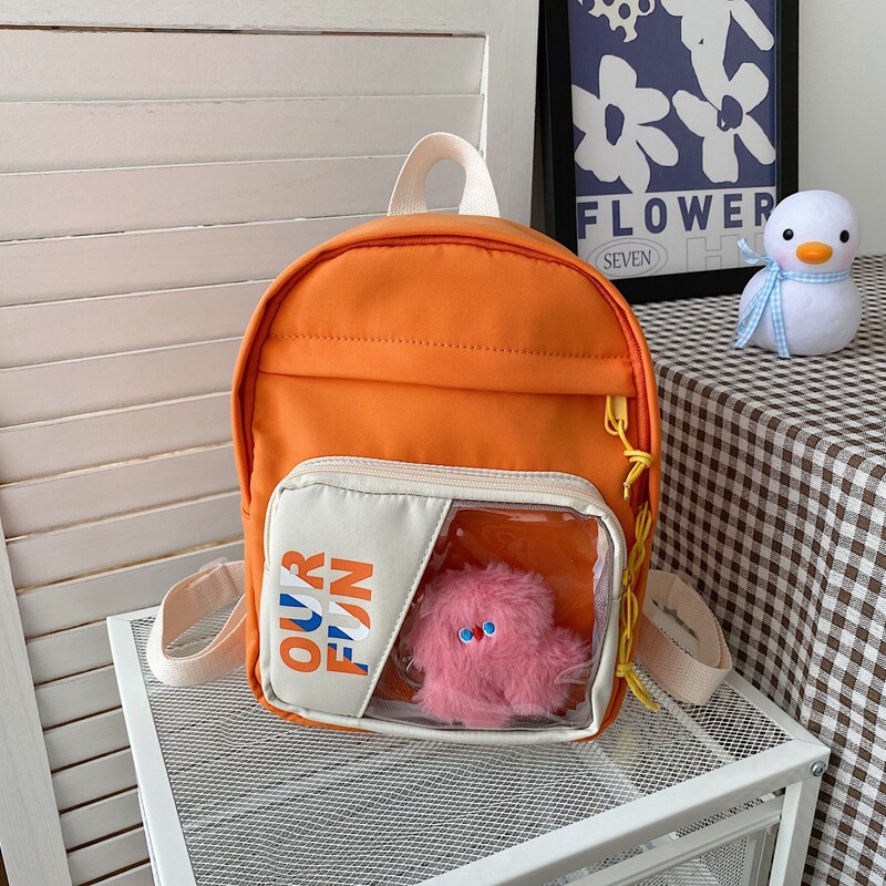 

Letter Graphic Colorblock Bakpack, Orange