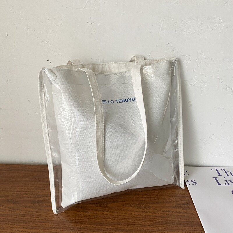 

Letter Graphic Tote Bag, White