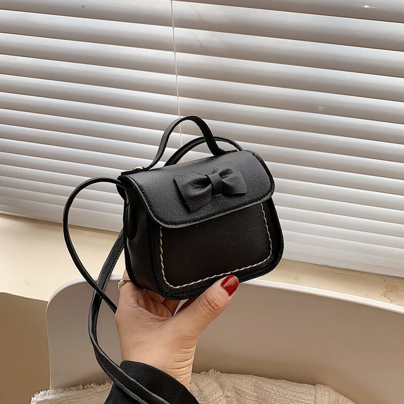 

Bow Decor Satchel Bag, Black