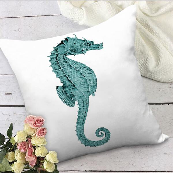 

Seahorse Print Cushion Cover Without Filler, Multicolor