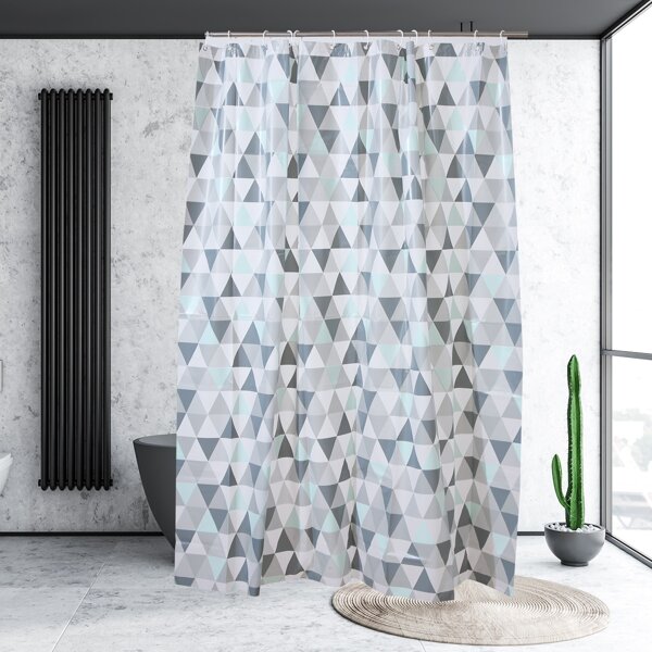 

Triangle Print Shower Curtain, Grey