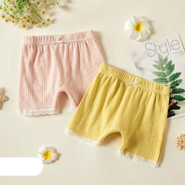 

Toddler Girls 2pack Lace Trim Biker Shorts, Multicolor