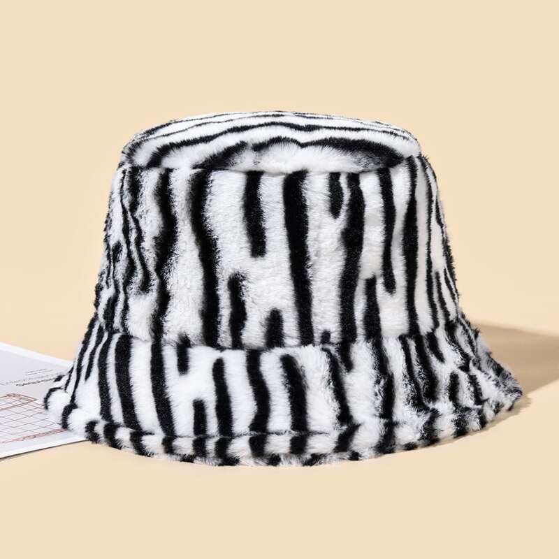 

Zebra Striped Bucket Hat, Multicolor