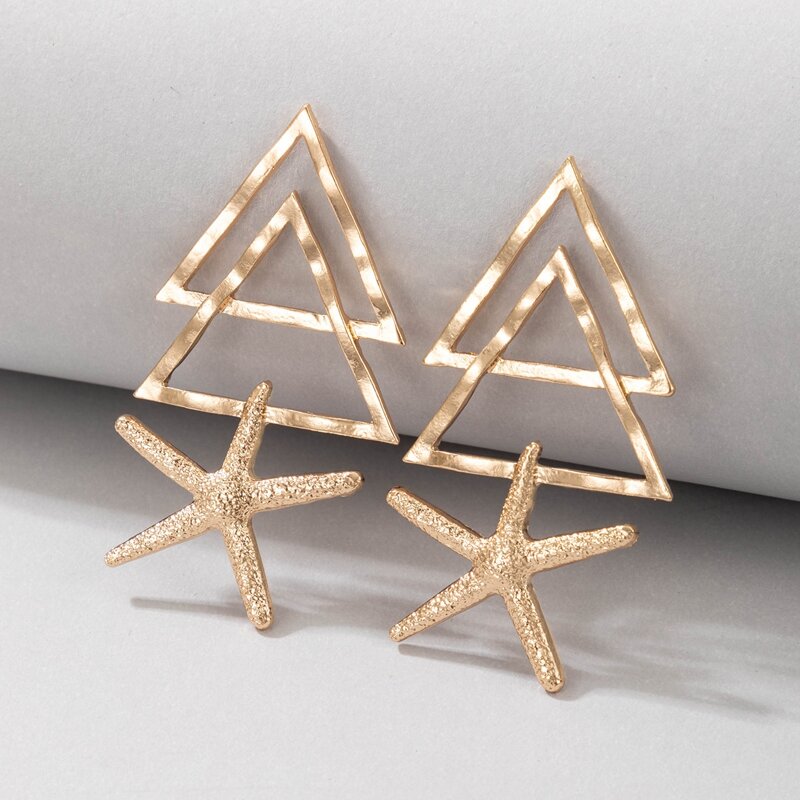 

Geo Decor Stud Earrings, Gold