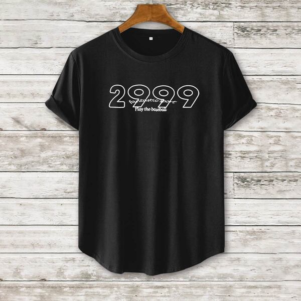 

Men Letter Graphic Short Sleeve Tee, Black