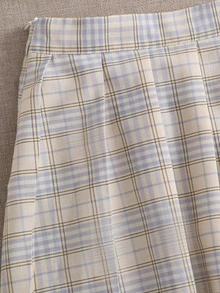 女孩條紋針織T恤和格紋百褶半身裙 - 彩色 - 查看 4