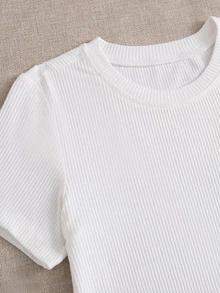 女孩條紋針織T恤和格紋百褶半身裙 - 彩色 - 查看 5