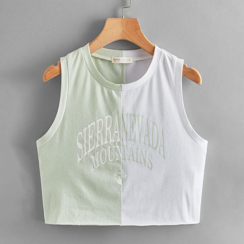

Letter Two Tone Tank Top, Multicolor