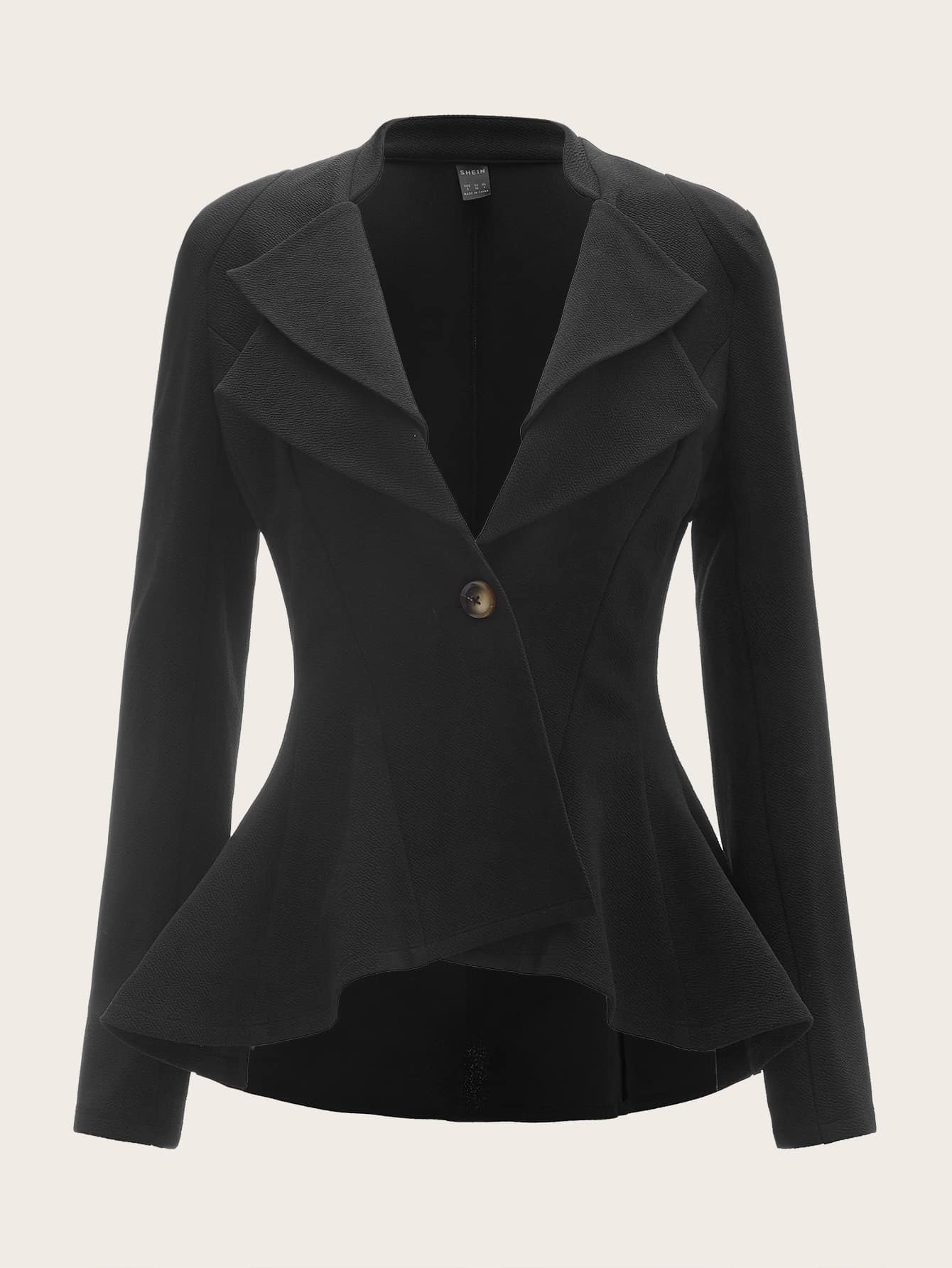 SHEIN Clasi Áo vest Nút màu trơn Thanh lịch - màu đen - Xem 1