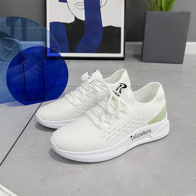 

Lace-up Front Breathable Running Shoes, White