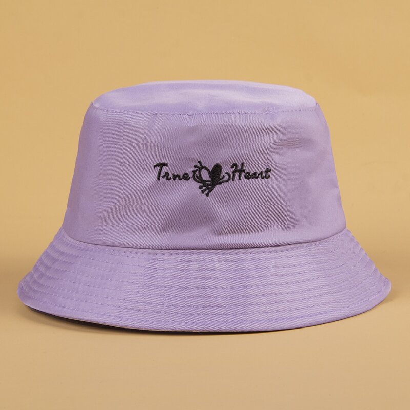 

Letter Graphic Embroidery Bucket Hat, Purple