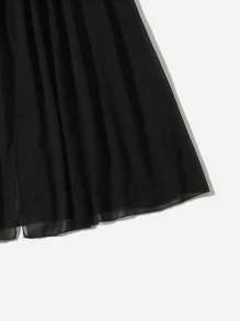 Plus Shirred Bodice Bandeau Dress - Black - View 4