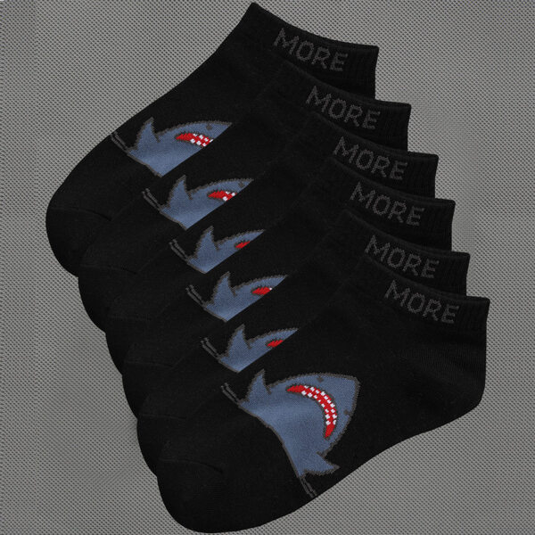 

6pairs Men Letter Graphic Ankle Socks, Black