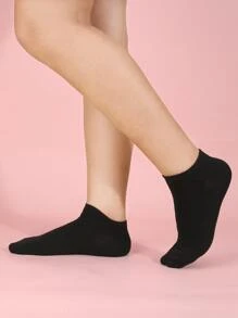 6雙素色短襪 - 黑色 - 查看 2