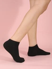 6雙素色短襪 - 黑色 - 查看 4