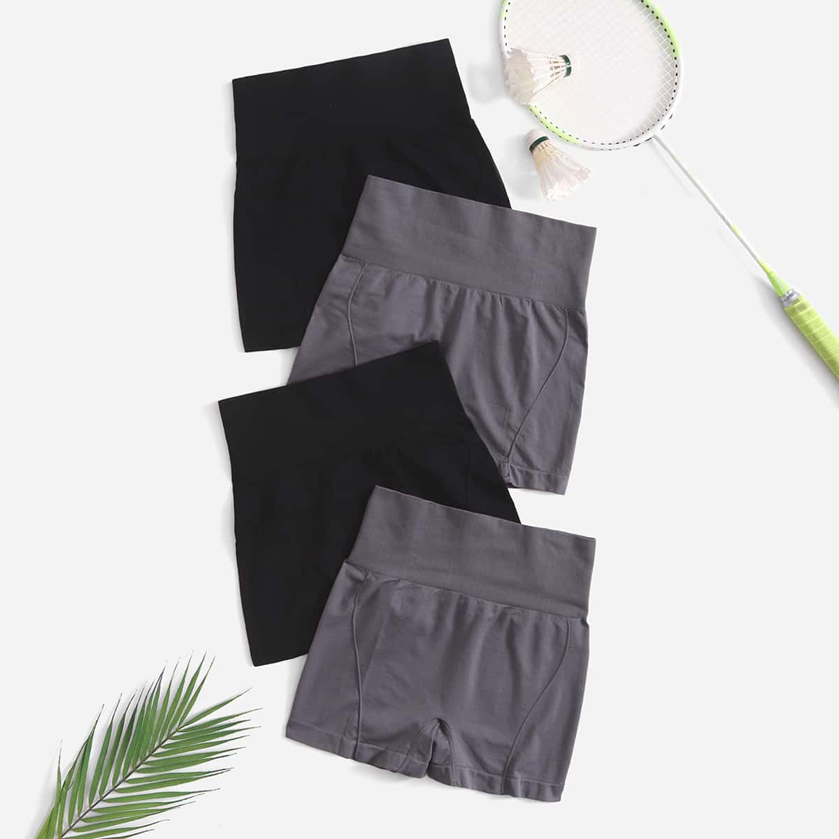 

4pcs Seamless Sports Shorts, Multicolor