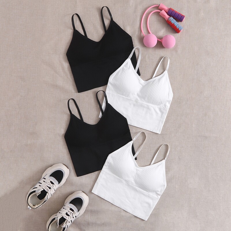 

4pcs High Support Seamless Sports Bra, Multicolor