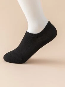 5pairs Solid Short Socks - Black - View 2