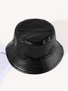 Mũ xô có thể đảo ngược PU - màu đen - Xem 2