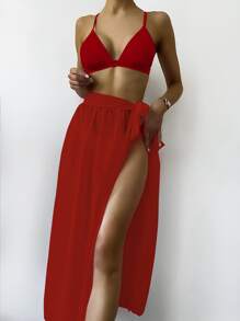3packs Micro Triangle Bikini Set & Mesh Cover Up