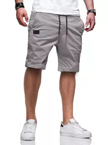 Manfinity Homme Shorts con bolsillo - Gris Claro - Ver 1