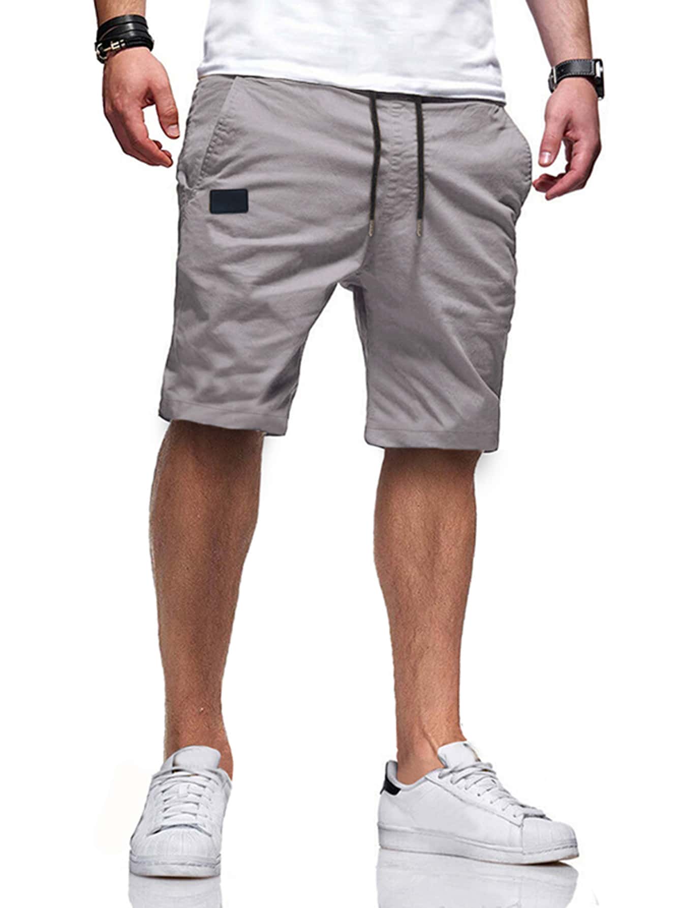 Manfinity Homme Shorts con bolsillo - Gris Claro - Ver 1