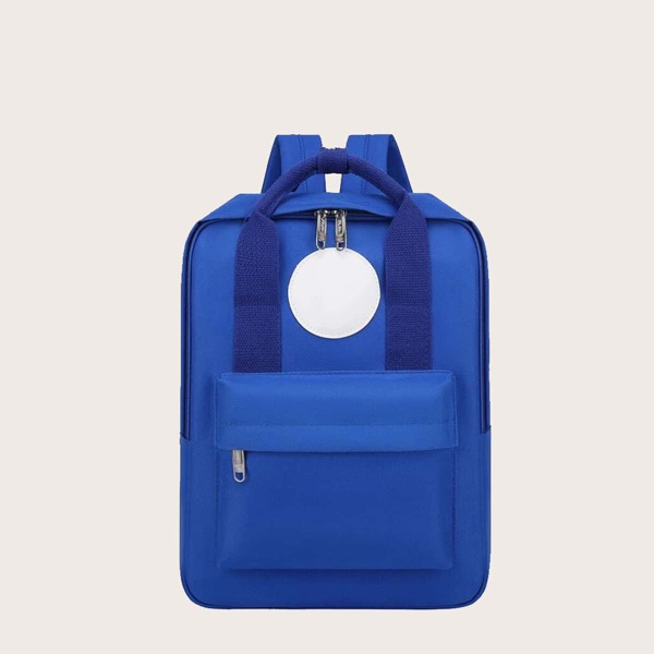 

Boys Minimalist Circle Patch Pocket Front Backpack, Royal blue