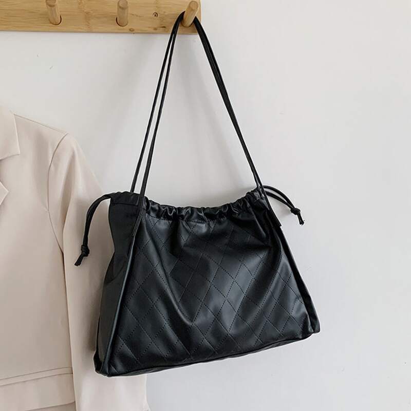 

Drawstring Tote Bag, Black