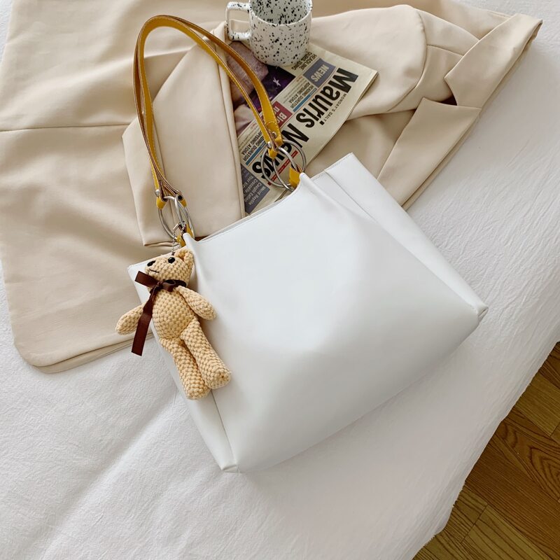 

Bear Decor Tote Bag, White