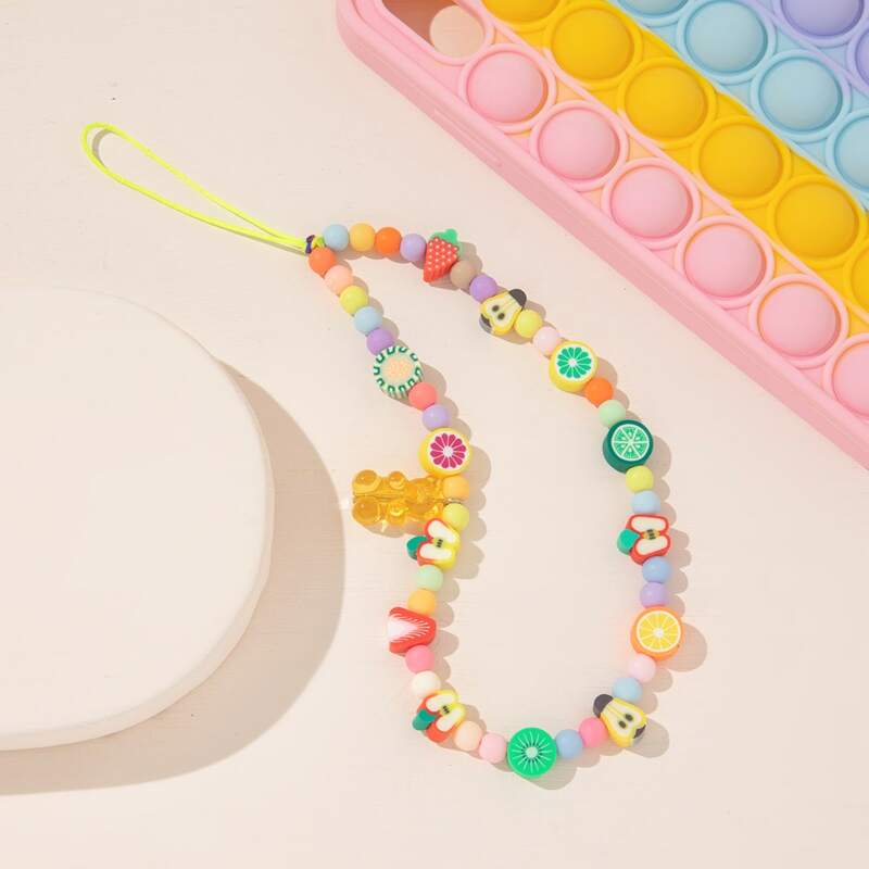 

Fruit Beaded Bag Charm, Multicolor