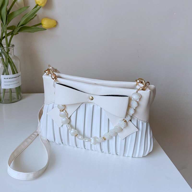 

Bow Decor Satchel Bag, White