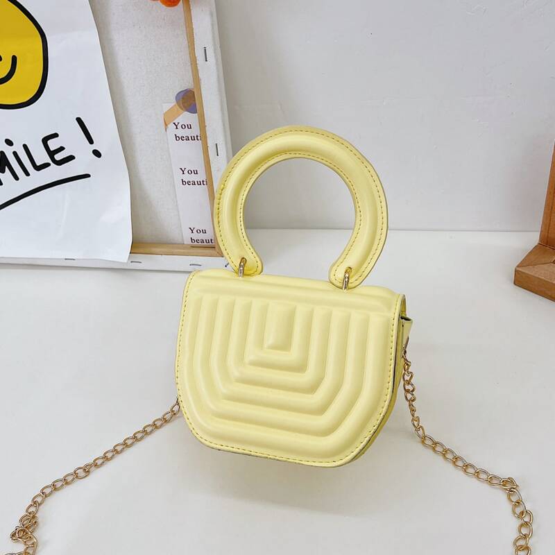 

Top Handle Chain Bag, Yellow
