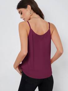 BizChic Chất rắn Cami ngọn Trang phục làm việc - Màu Đỏ Sâu - Xem 2