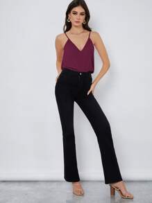 BizChic Chất rắn Cami ngọn Trang phục làm việc - Màu Đỏ Sâu - Xem 5