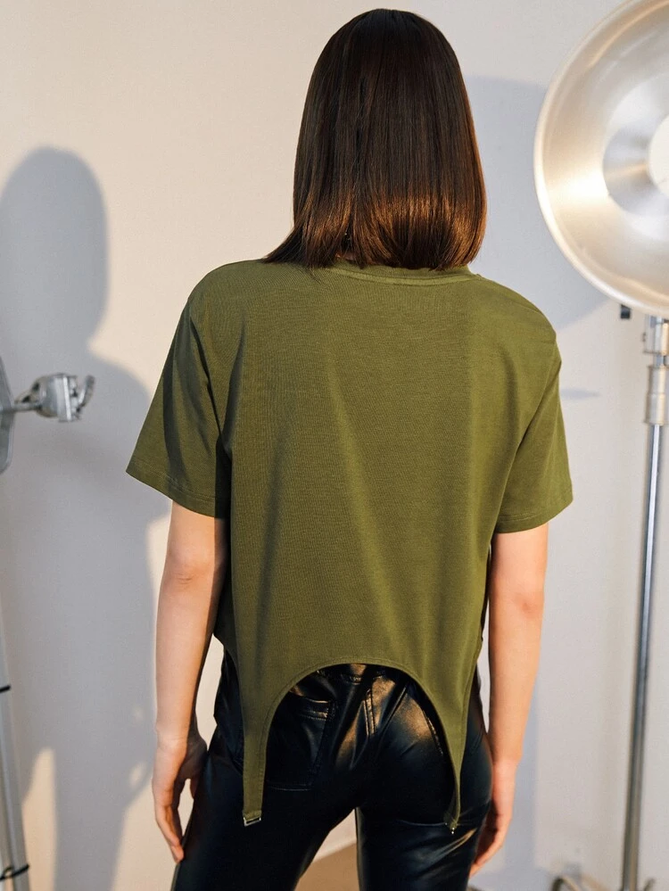 Asymmetrical Hem Solid Tee