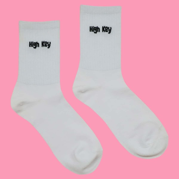 

Letter Graphic Crew Socks, White