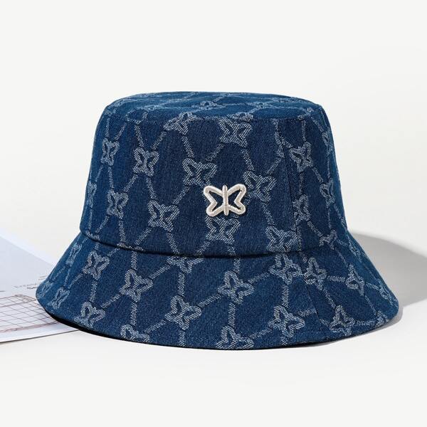 

Embroidery Detail Bucket Hat, Blue