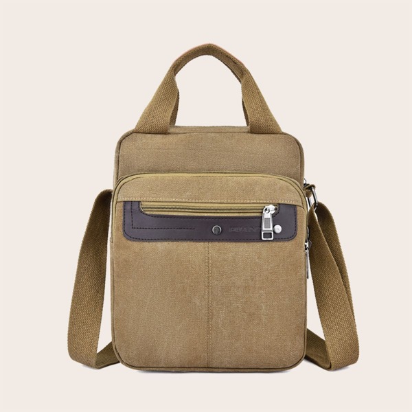 

Men Large Capacity Crossbody Bag, Khaki
