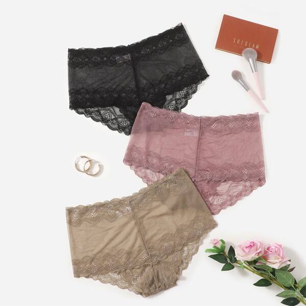 

3pack Plus Floral Lace Panty Set, Multicolor
