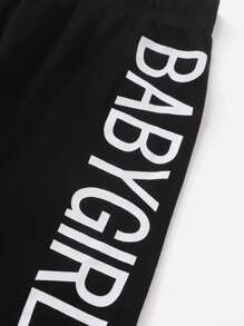 SHEIN Girls 3pcs Letter Graphic Tee & Camisole And Shorts - Multicolor - View 3