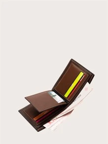 BAELLERRY Minimalist Vertical Wallet For Men, Genuine Leather Slim Bifold, Compact Business Card Holder, Youth Birthday Gift - Blue - View 2