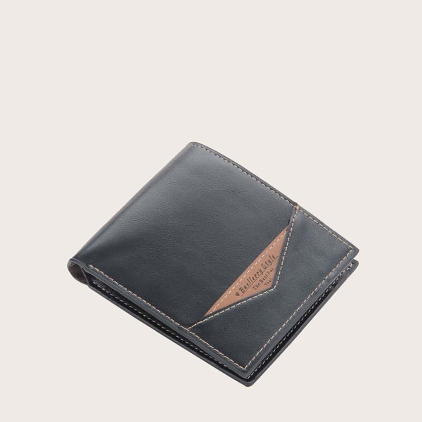 

Men Letter Graphic Small Purse, Black