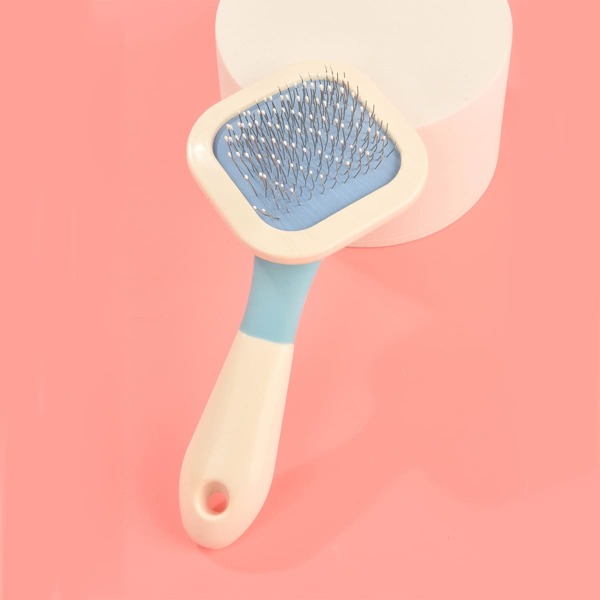

1pc Long Handle Pet Hair Comb, Blue