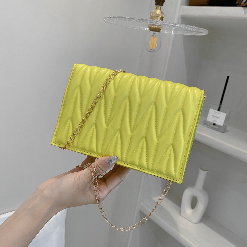 

Quilted Chain Bag, Yellow