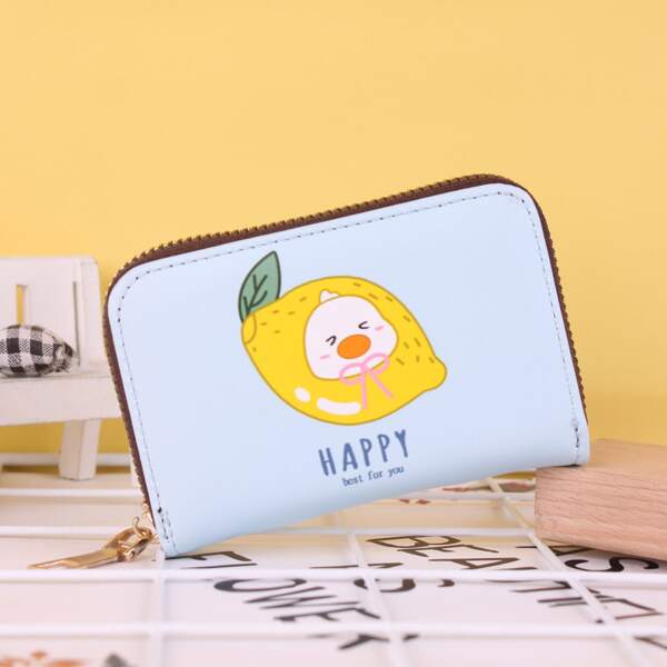 

Cartoon & Letter Graphic Card Holder, Blue