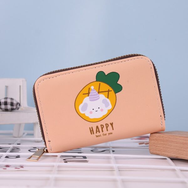 

Cartoon & Letter Graphic Card Holder, Burnt orange