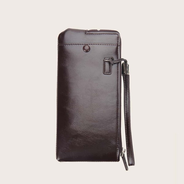 

Men Minimalist Purse With Wristlet, Coffee brown