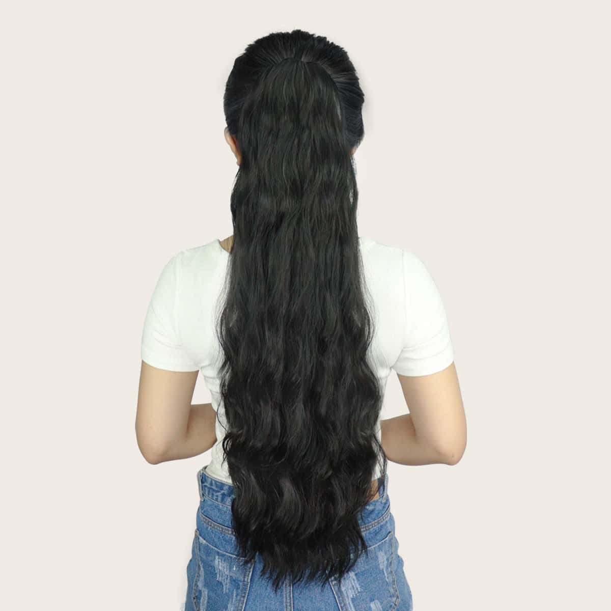 

Long Curly Ponytail Hair Extension, Black