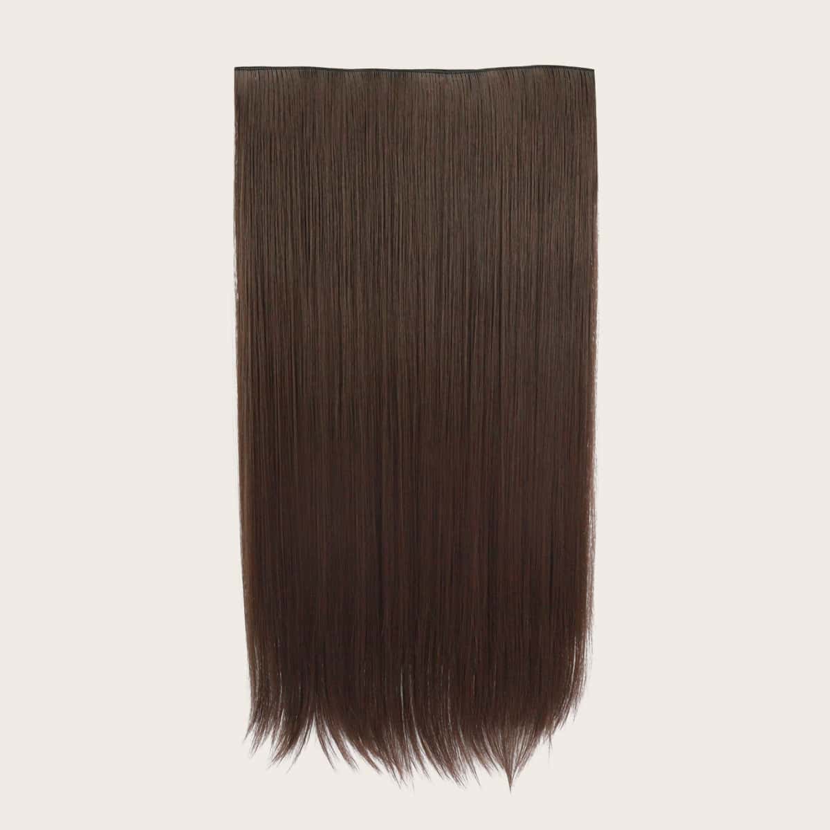 

5pcs Clip In Straight Hairpiece, Mocha brown